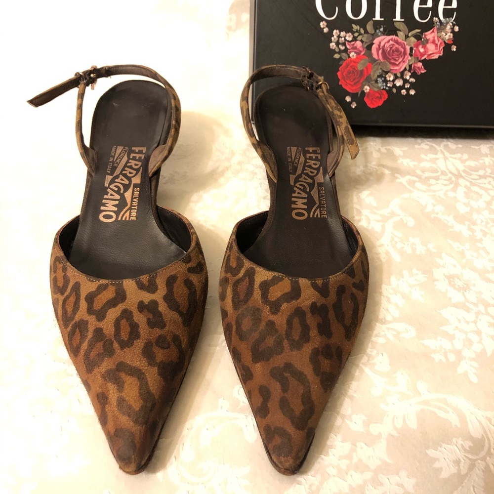 Salvatore Ferragamo Slingback Kitten Heels